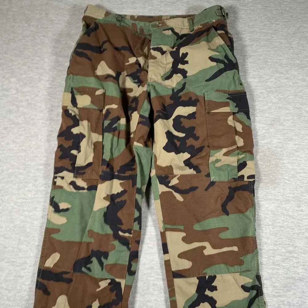 Unicor Cargo Pants Mens 34x25 Multicolor Woodland Camo Ripstop Army Combat